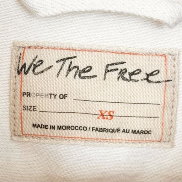 Free People ivory Rumors Denim Jacket in Ecru 011 Size XSmall - Picture 6 of 10